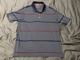 Adidas ClimaCool Golf Polo Shirt Navy White Red Stripe XL Performance - $193.80 MXN