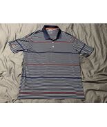 Adidas ClimaCool Golf Polo Shirt Navy White Red Stripe XL Performance - €9,07 EUR