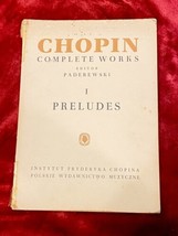 VTG Sheet Music for Chopin Complete Works I Preludes Editor Paderewski 1949 - $9.85