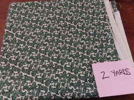 JoAnns Cotton Quilting Fabric Green Floral 2 Yards Sewing - £12.89 GBP