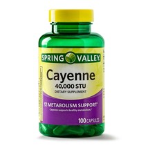 Spring Valley Cayenne Capsules, 40000 STU, 100 Count..+ - $19.99