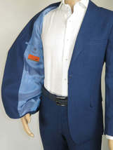 Men's ENZO Linen Spring Summer Suit Light Weight Breathable E58302-2 Navy Blue image 9