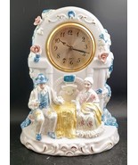 Neo-Victorian Bavarian Scene, Porcelain Mantle Clock, Made in Taiwan, Wo... - $24.00