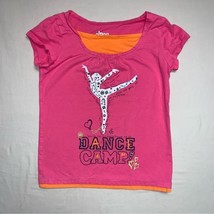  Dance Camp Pink Orange Short Sleeve Shirt Girl’s 7-8 Tee T-Shirt SummerTop - £5.43 GBP