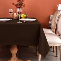 Brown 210 GSM Water Stain Resistant Rectangle Tablecloth for 4 Foot Tabl... - $35.09