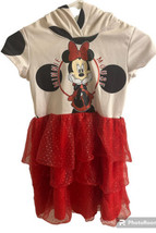 Disney Dress Girls Minnie Mouse Tutu Hood Ears Size M 7/8 Short Sleeve Red - £18.57 GBP
