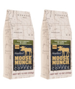 Moose Munch Northwest Blend Gourmet Ground Coffee 2 bags 12oz each - £16.52 GBP