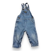 Vtg Oshkosh B’gosh Distressed Denim Blue Jean USA Made Toddler Overalls 3T - $24.26