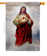 Sacred Heart Of Jesus House Flag Faith 28 X40 Double-Sided Banner - £29.55 GBP