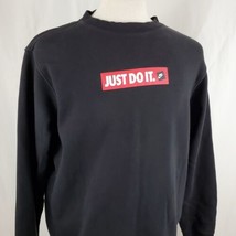 Nike Just Do It Box Logo Crew Neck Sweatshirt Adult Large Black Swoosh Athletic - £39.95 GBP