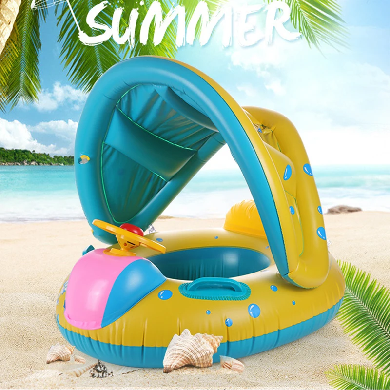 Inflatable swimming ring Baby Water Play Seat Float Boat Children&#39;s swim... - £21.76 GBP