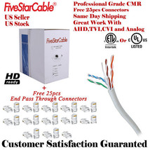 CAT5E Wire Bulk Ethernet Network 1000FT Lan Cable RJ45 White - £55.94 GBP