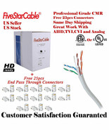 CAT5E WIRE BULK ETHERNET NETWORK 1000FT LAN CABLE RJ45 WHITE - $95.72 CAD