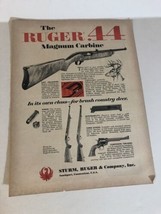 1960s Ruger 44 Magnum Carbine Vintage Print Ad Advertisement pa13 - £4.63 GBP
