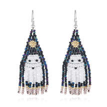 Blue Howlite & Silver-Plated Ghost Tassel Drop Earrings - $15.99