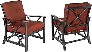 2 Piece Haywood Deep Seat Rocking Chairs, Antique Bronze - $976.99