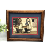 Vtg Sandi Gore Evans Pledge of Allegiance Framed Print Patriotic Numbere... - $67.73 CAD