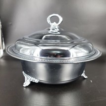 Forbes &amp; Co Art Deco Footed Lidded Silver Plated Serving Dish c.1920-30s + Pyrex - £61.86 GBP