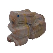 Carved Rabbit Blue Eyes Stone Marble Unsigned Small Figure - £14.10 GBP