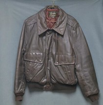 Vintage GRAIS Brown Flight Bomber Jacket USA MADE Quilt Lined Men&#39;s Size 44 - £99.35 GBP
