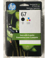 HP 67 Black &amp; Tricolor Ink Set 3YP29AN 3YM55AN &amp; 3YM56AN Genuine OEM Foi... - £23.52 GBP