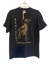 NWT Vintage Tultex 90s Kentucky Horse Park Graphic T-Shirt Medium Black ... - $22.28