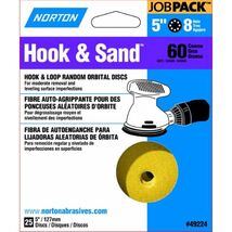 Norton 49224 Hook and Loop Sanding Disc, 5 in, 60 Grit, 5 in - $27.56