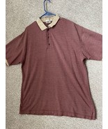 Austin Clothing Co Men’s Single Knit Jaquard Red Brown Polo Shirt Size XXL - $35.30 CAD