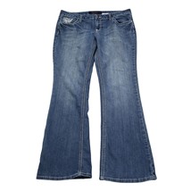 Earl Jean Pants Womens 13 Blue Bootcut Low Rise Rhinestone Pocket Denim Jeans - £23.38 GBP