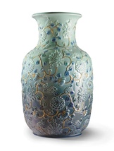 Lladro 01009211 Peonies Vase Golden Lustre New - £1,753.97 GBP