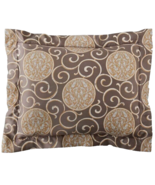 Sferra Tarsia King Pillow Sham Slate Egyptian Cotton Sateen Jacquard Ita... - $58.90