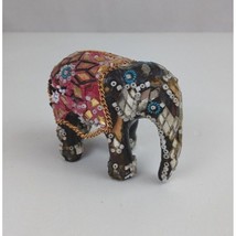 Circus Elephant Jeweled Beaded Chained Decorative Collectible 2.5&quot; x 3&quot; ... - $19.39