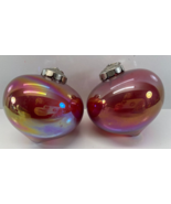 Set of 2 Pottery Barn Large Purple Iridescent Mercury Glass Christmas Or... - $44.54