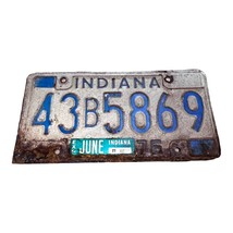 Vintage Indiana License Plate Original Tag MAR 1976 White Blue #76A 326 Man Cave - £7.41 GBP