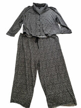 Room Service Black and White Print LS Cropped Knit Pajama Pants Size 3X - $28.49