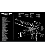 Gun Cleaning Rubber Gunsmith Mat with 1911 Pistol Diagram Instruction 11... - £15.45 GBP