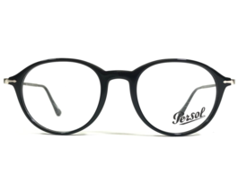 Persol Eyeglasses Frames 3125-V 95 Black Silver Round Full Rim 49-19-140 - £96.98 GBP