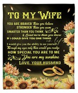 To My Wife Blanket Gift From Husband Fleece Sherpa Sunflower Blanket For... - $33.33+