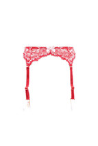 L&#39;agent By Agent Provocateur Womens Suspenders Elegant Floral Lace Red Size S - £30.90 GBP