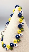 Brazil Bracelet colors flag fashion minimalist floral daisy blue yellow NEW - £10.92 GBP