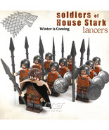 10Pcs Game of Thrones Minifigures Soldiers of House Stark Mini Building ... - $28.04 CAD