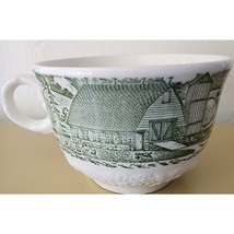 ROYAL CHINA Currier &amp; Ives Green Pattern Teacup English Country Scene Em... - $221.19 MXN