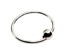 Nose Ring Silver Ball Close Ring BCR One Side Tiny 7mm 22g (0.6mm) Daith... - £3.95 GBP