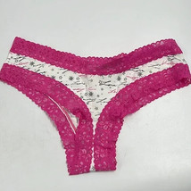 NWT Victoria&#39;s Secret Pink Lace Trim Cheeky Panty XL Love - €6,86 EUR
