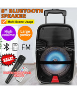 8&quot; 3000W Portable Fm Bluetooth Speaker Sound System Party Tailgate W/ Mi... - £62.47 GBP