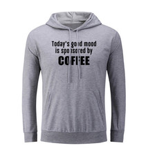 Good Mood Is Sponsored By Coffee Funny Hoodies Unisex Sweatshirt Slogan Hoody - £20.69 GBP