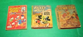 Lot 3 Vintage Donald Duck Mickey Mouse Pocket Books Walt Disney 1973 1946 1948 - £50.55 GBP