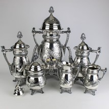 Rogers Smith Silver Peacock Service Set inc Coffee Teapot Samovar, Antique - £1,154.53 GBP