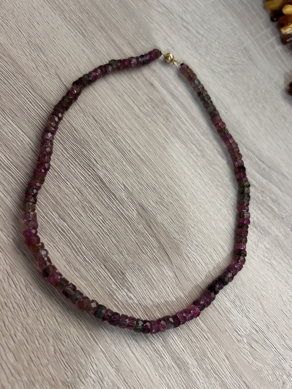 14K Yellow Gold Natural Pink Tourmaline 15&quot; Necklace - $699.95