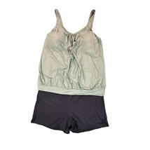 Aqua Eve Swimsuit Womens XXL Green Black Tankini Two Piece Shorts Blouso... - $24.99